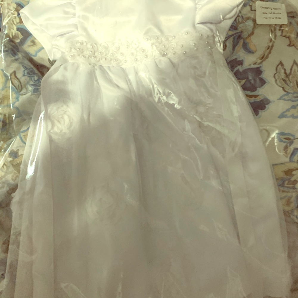 Christening dress beaded 6-9 months